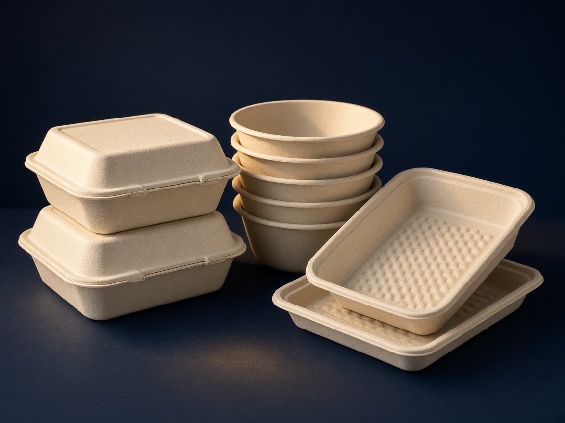 AI-generated visual representation of Compostable Molded Fiber Packaging
